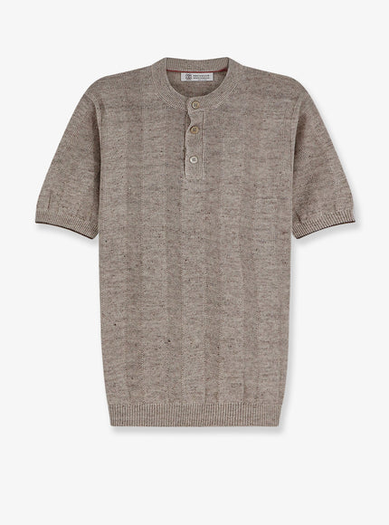 Brunello Cucinelli Linen And Cotton Blend Sweater Spagonocciola