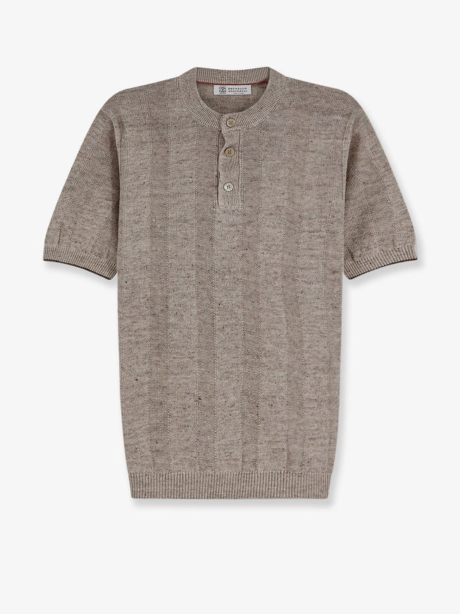 Brunello Cucinelli Linen And Cotton Blend Sweater Spagonocciola
