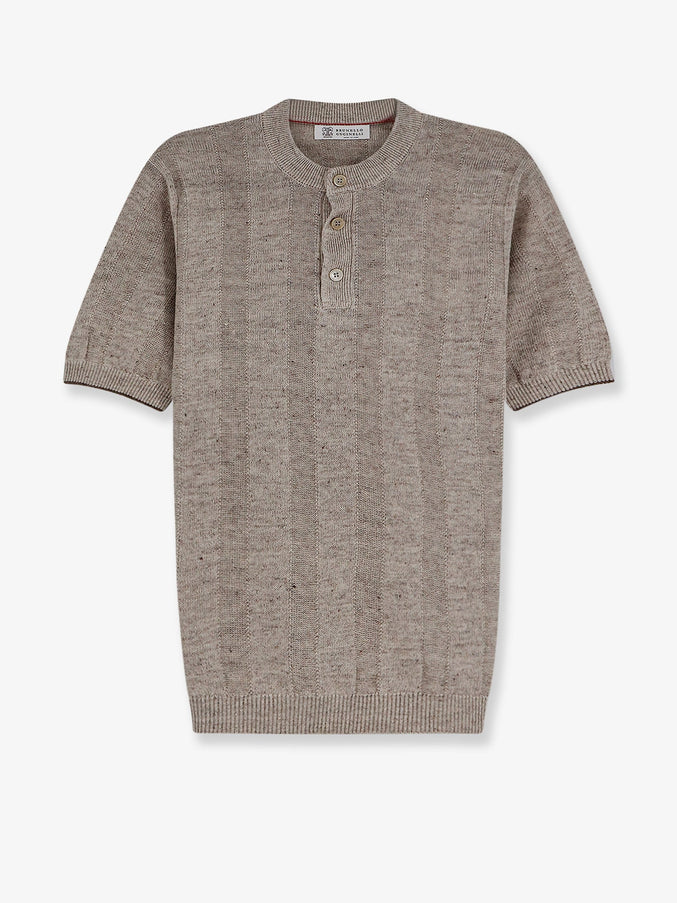 Brunello Cucinelli Linen And Cotton Blend Sweater Spagonocciola