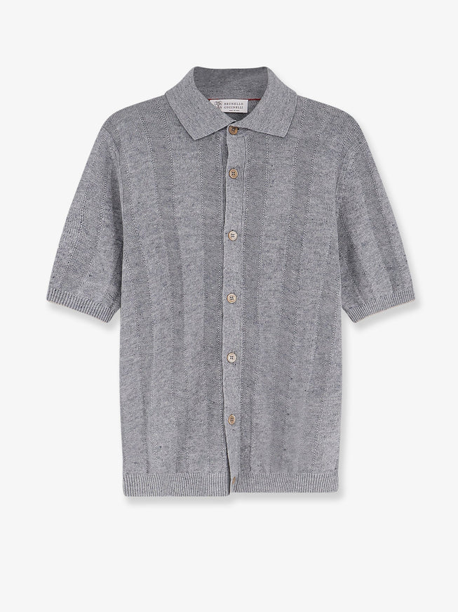Brunello Cucinelli Linen And Cotton Blend Cardigan Grigio