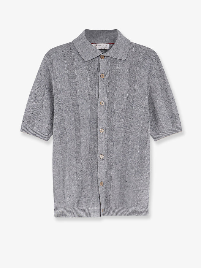 Brunello Cucinelli Linen And Cotton Blend Cardigan Grigio
