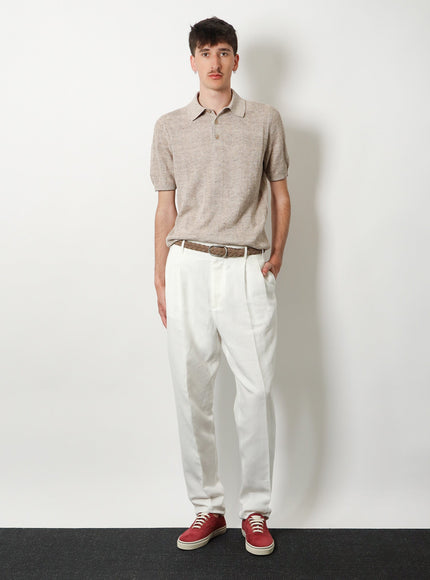 Brunello Cucinelli Linen And Cotton Blend Polo Shirt