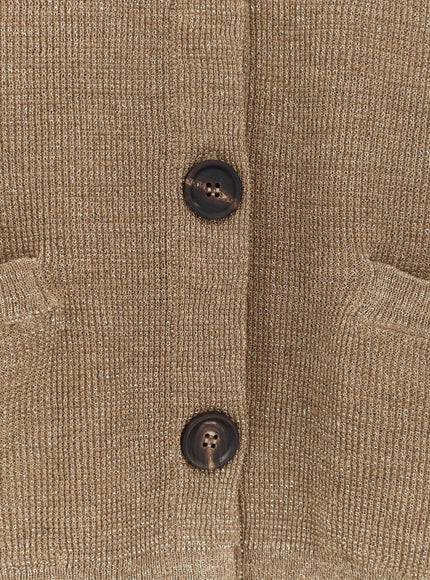 Brunello Cucinelli Linen Blend Cardigan With Lurex Effect