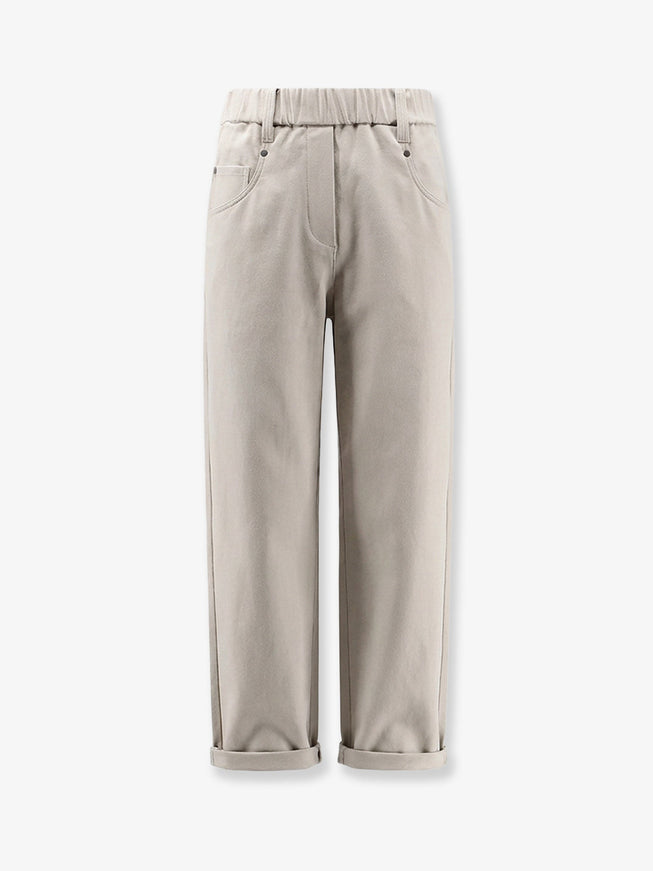 Brunello Cucinelli Cotton Trousers Bonewhite