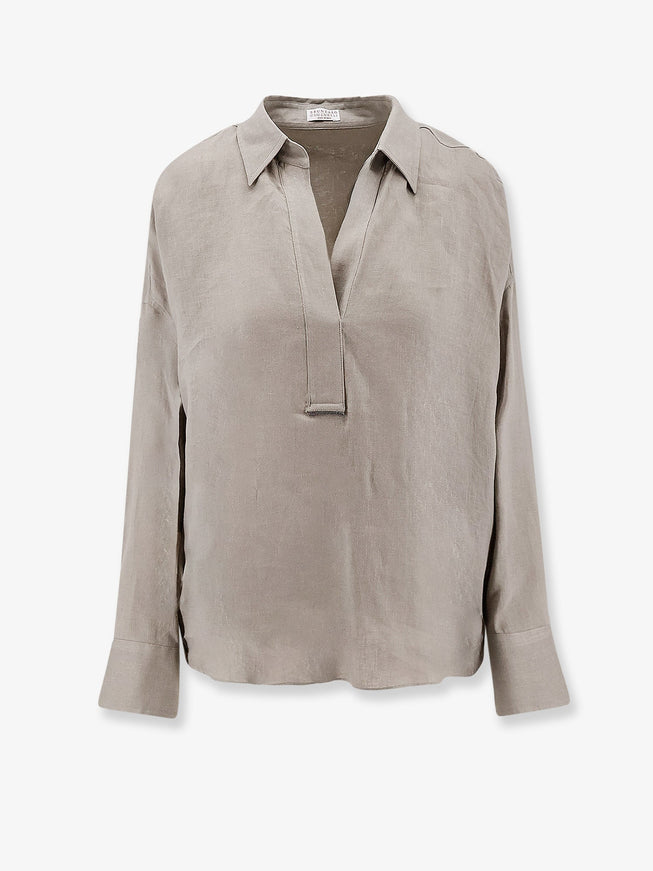Brunello Cucinelli Linen Shirt Kaki