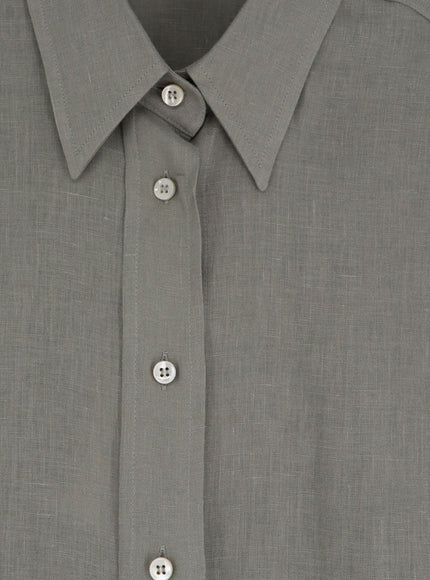 Brunello Cucinelli Linen Shirt With Monili Detail