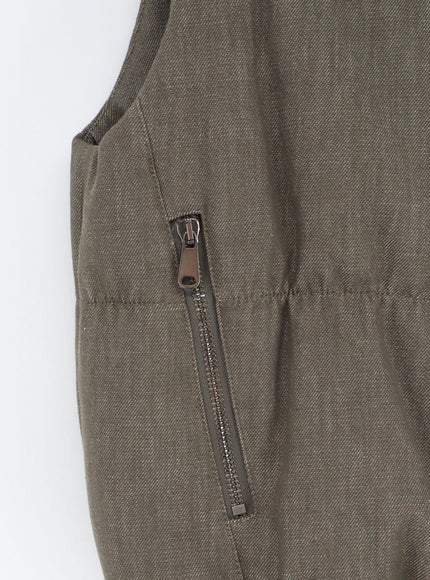 Brunello Cucinelli Sleeveless Effect Twill-Denim Down Jacket