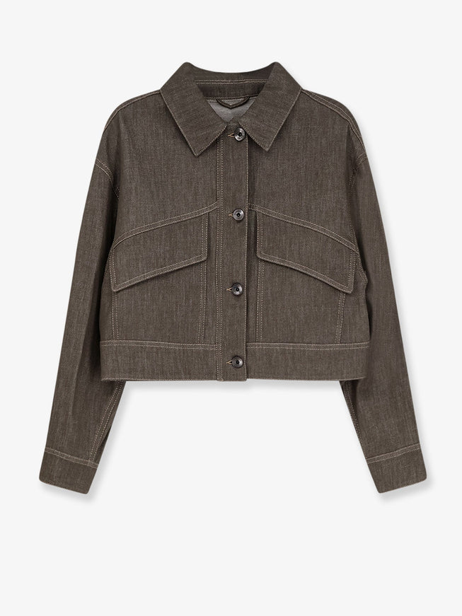 Brunello Cucinelli Grey Denim Jacket Olivegreen