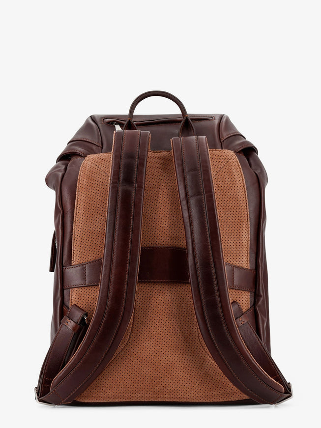 brunello cucinelli leather backpack Brunello Cucinelli Leather Backpack With Front Lettering Logo – Ellie Belle