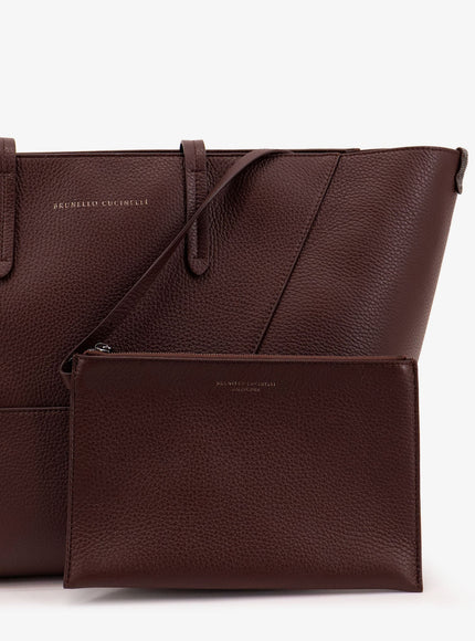 Brunello Cucinelli Bc Duo Hammered Leather Shoulder Bag