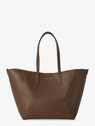 Brunello Cucinelli Bc Duo Hammered Leather Handbag Uni Mud