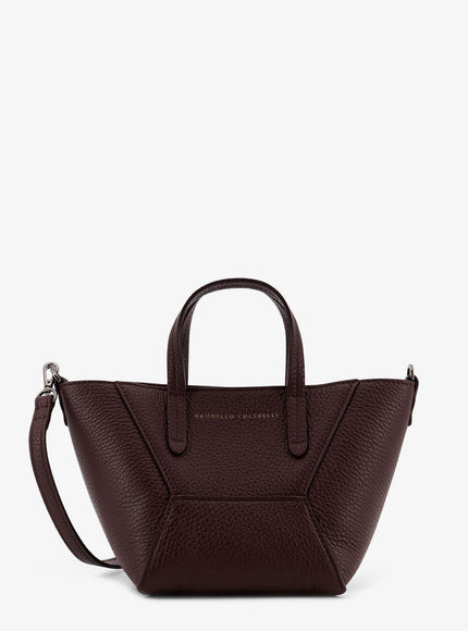 Brunello Cucinelli Bc Duo Leather Crossbody Bag Uni Burgundy