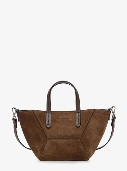 Brunello Cucinelli Duo Mini Bag in Suede Uni Brown