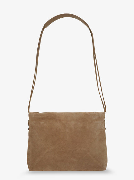 Brunello Cucinelli Suede Shoulder Bag With Logo On The Front