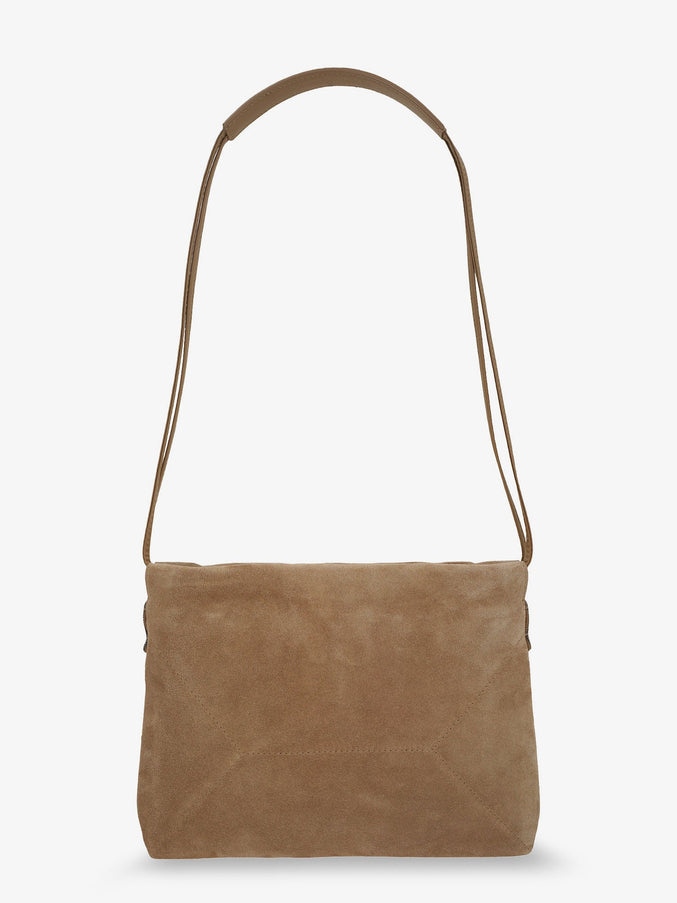 Brunello Cucinelli Suede Shoulder Bag With Logo On The Front