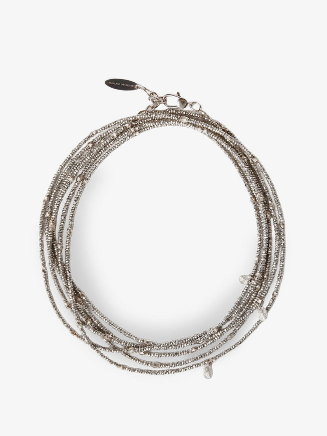 Brunello Cucinelli Wrap Hematite And 925 Sterling Silver Bracelet Uni Ematitesteel