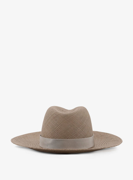 Brunello Cucinelli Raffia Fedora Hat With Monili Detail