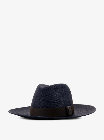 Brunello Cucinelli Raffia Fedora Hat With Monili Detail