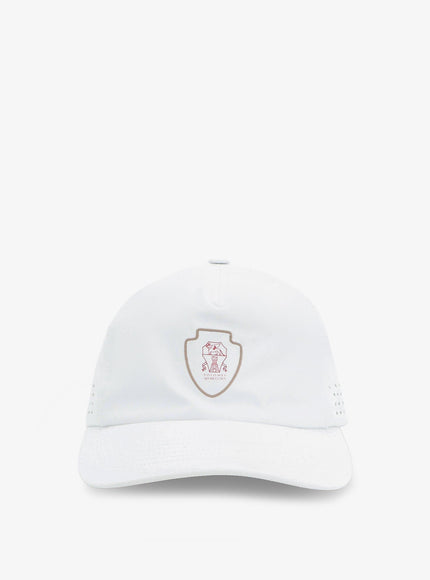 Brunello Cucinelli Nylon Hat With Logo On The Front Biancogrigio