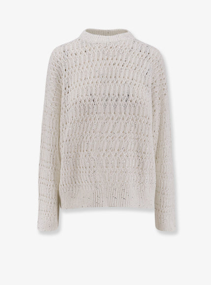 Brunello Cucinelli Silk And Nylon Sweater White