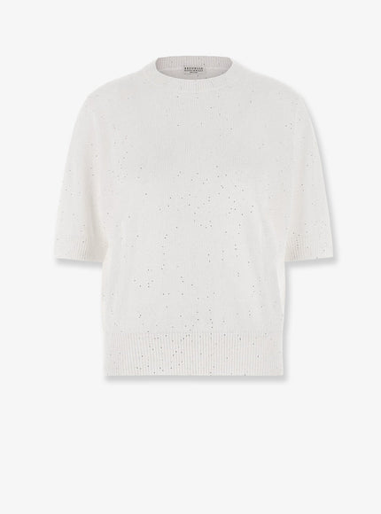 Brunello Cucinelli Linen And Cotton Sweater White