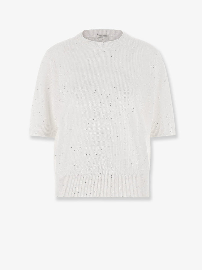 Brunello Cucinelli Linen And Cotton Sweater White