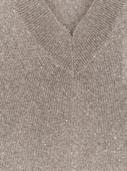 Brunello Cucinelli Sleeveless Linen Blend Sweater