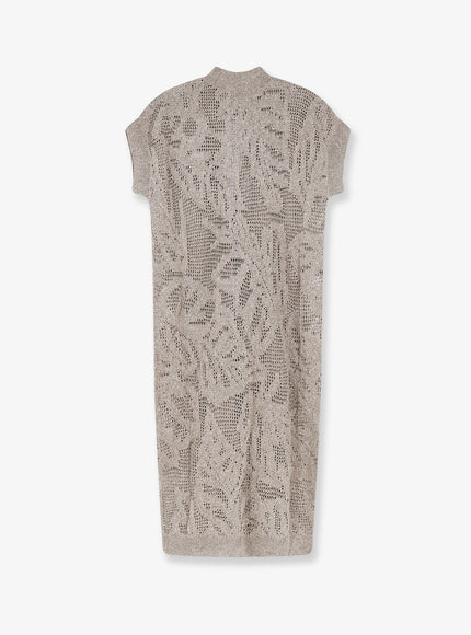 Brunello Cucinelli Linen And Cotton Blend Long Cardigan With All-Over Micro-Sequin Detail
