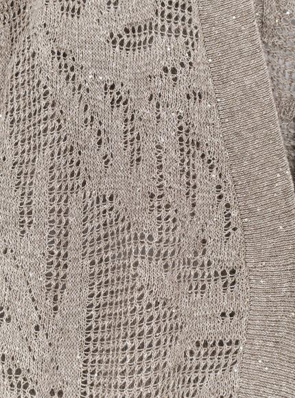 Brunello Cucinelli Linen And Cotton Blend Long Cardigan With All-Over Micro-Sequin Detail