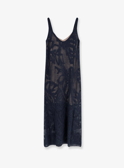 Brunello Cucinelli Knitted Linen And Cotton Long Dress