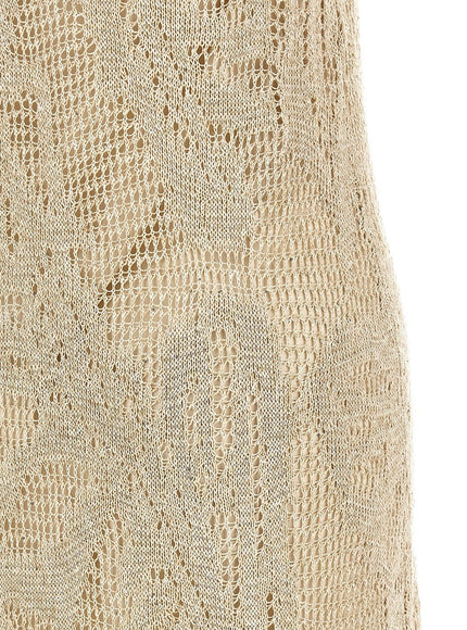 Brunello Cucinelli Knitted Linen And Cotton Long Dress
