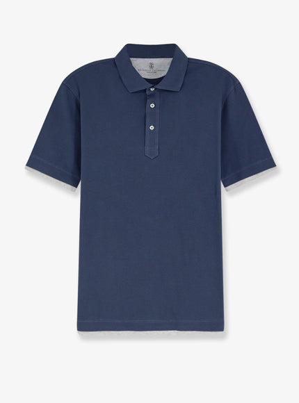Brunello Cucinelli Cotton Polo Shirt Denimperla