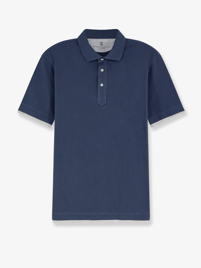 Brunello Cucinelli Cotton Polo Shirt Denimperla
