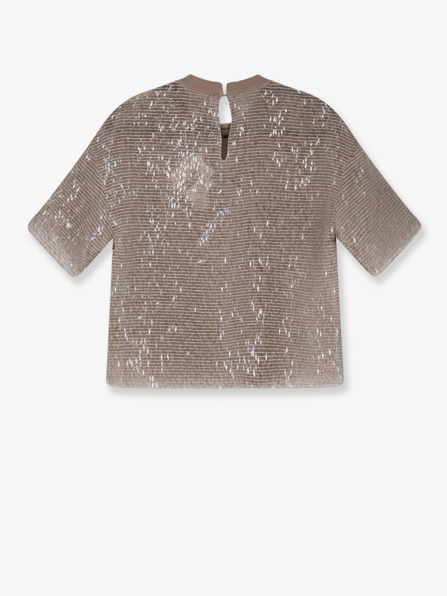 Brunello Cucinelli Silk Top With Sequins