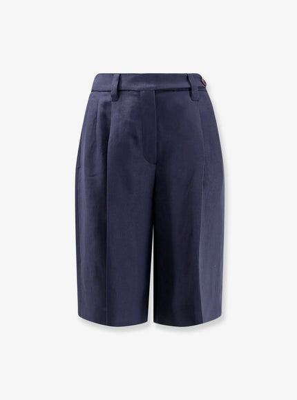 Brunello Cucinelli Viscose And Linen Bermuda Shorts Abyss