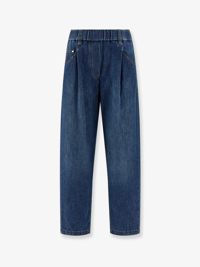 Brunello Cucinelli Jeans With Monili Detail Essentialdarkbluedenim