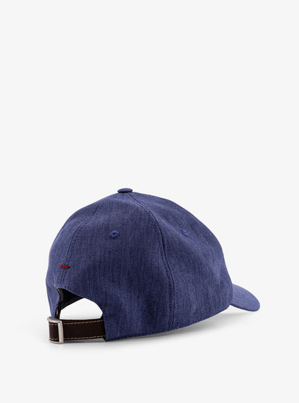 Brunello Cucinelli Denim Hat With Embroidered Logo On The Front