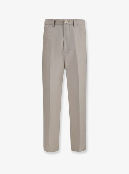 Brunello Cucinelli Cotton And Linen Trousers Brownfreddo