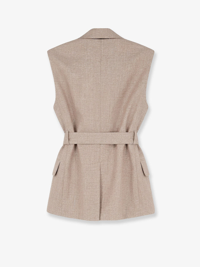 Brunello Cucinelli Sleeveless Linen Blazer