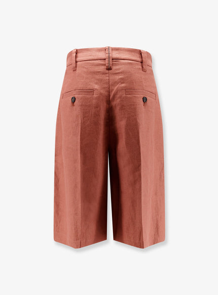 Brunello Cucinelli Linen Shorts With Monili Detail