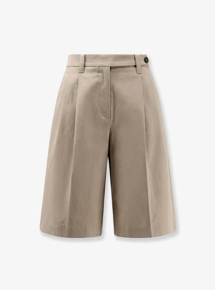 Brunello Cucinelli Cotton And Linen Shorts Sandshell