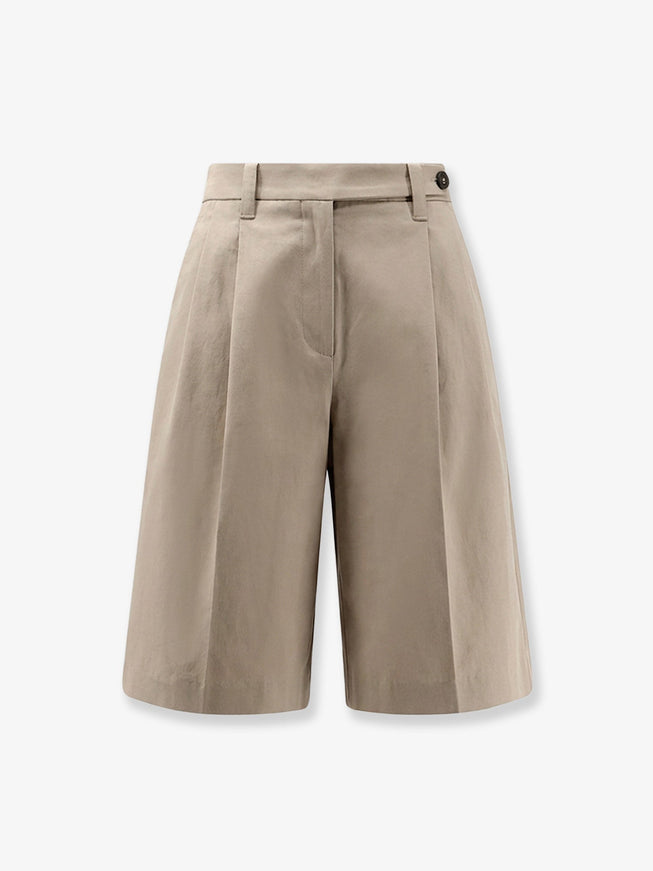 Brunello Cucinelli Cotton And Linen Shorts Sandshell