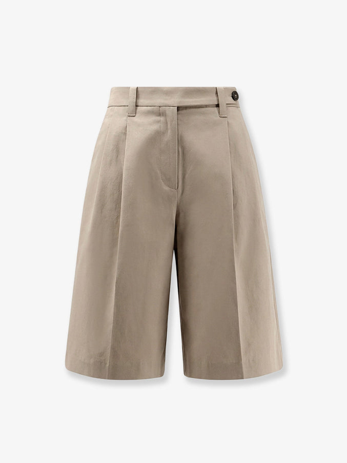 Brunello Cucinelli Cotton And Linen Shorts Sandshell
