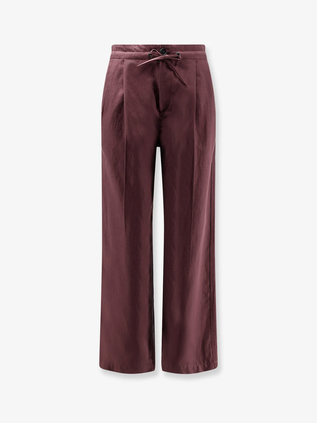 Brunello Cucinelli Cotton And Linen Trousers Rhubarb