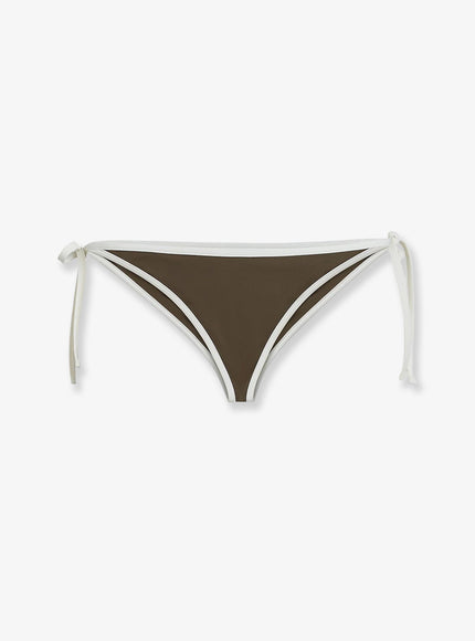 Brunello Cucinelli Nylon Bikini Bottoms With Contrasting Profiles Militare