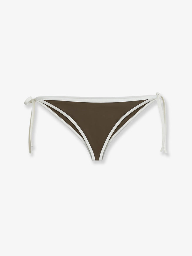 Brunello Cucinelli Nylon Bikini Bottoms With Contrasting Profiles Militare