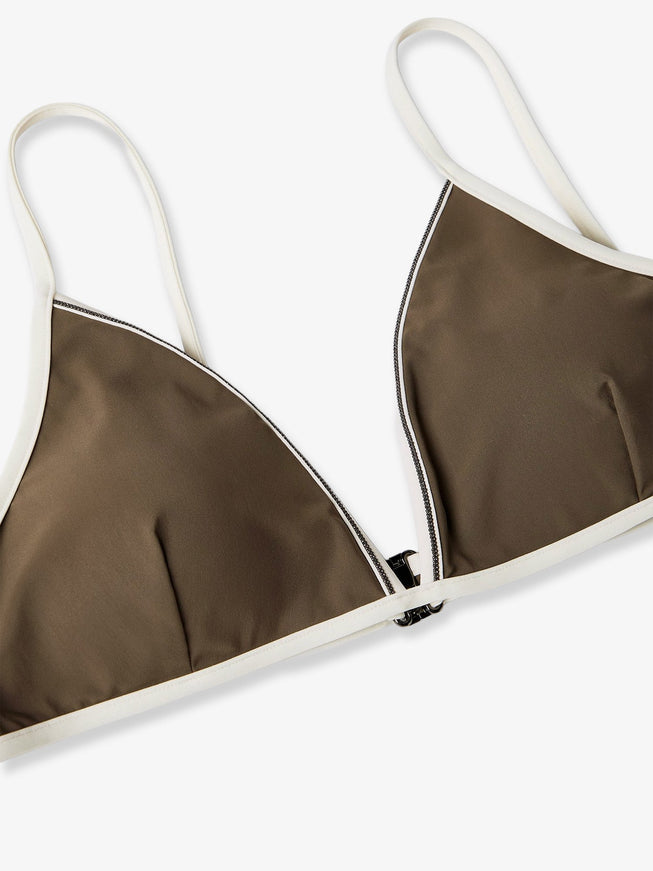 Brunello Cucinelli Nylon Bikini Top With Monile Details