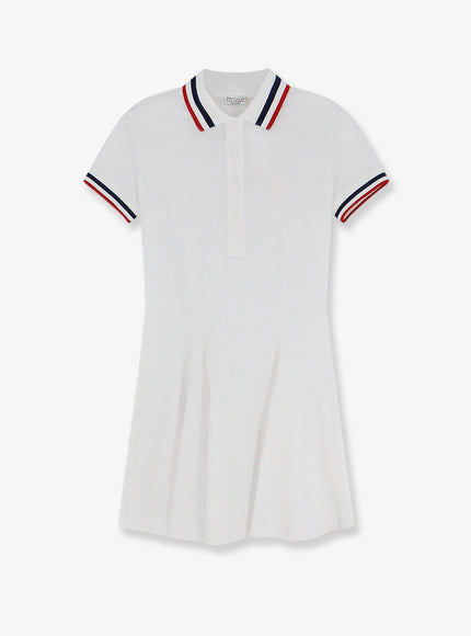 Brunello Cucinelli Stretch Cotton Piquet Mini Dress Bianco