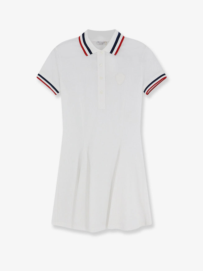 Brunello Cucinelli Stretch Cotton Piquet Mini Dress Bianco