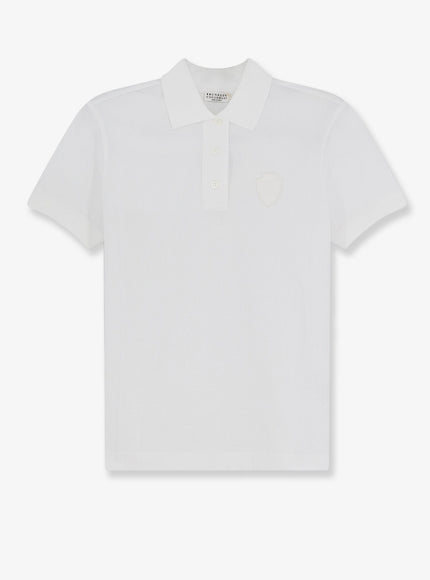 Brunello Cucinelli Cotton Blend Polo Shirt Bianco